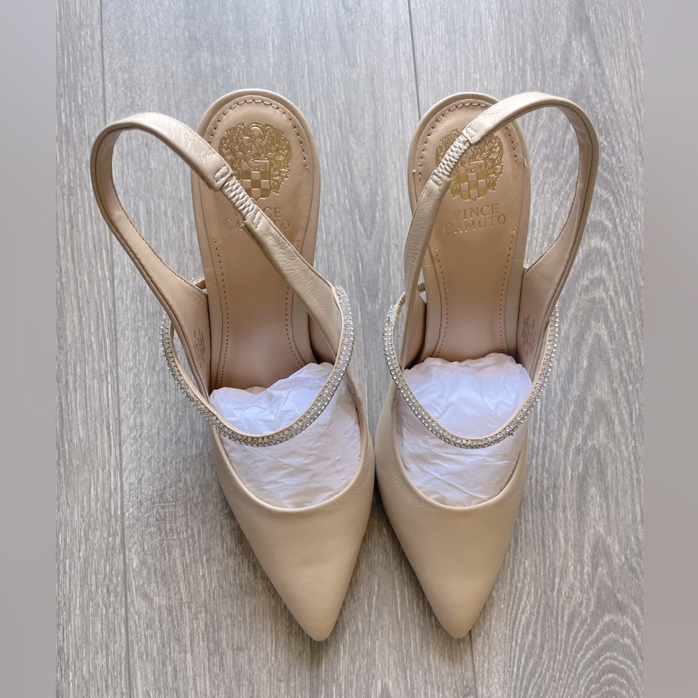 Vince Camuto Dallinza Cafe Pointed Toe Rhinestone Pointed Slingback Pump